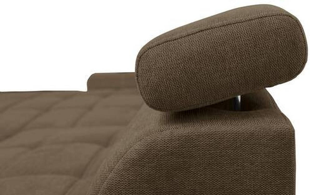ECKSOFA inkl.Funktionen Hellbraun Webstoff  - Hellbraun/Schwarz, Design, Kunststoff/Textil (276/173cm) - Stylife