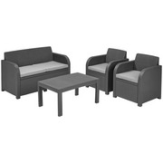 LOUNGEGARNITUR - Hellgrau/Grau, KONVENTIONELL, Kunststoff/Textil (129/67/77cm)