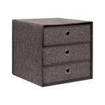 SCHUBLADENBOX     - Braun/Grau, Basics, Karton/Textil (32/32/32cm) - Homeware