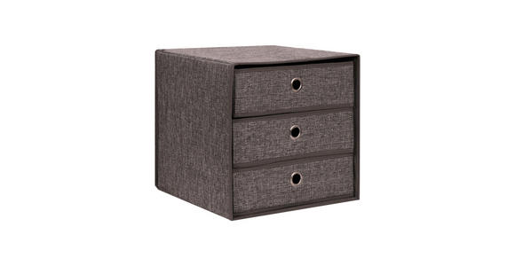 SCHUBLADENBOX - Braun/Grau, Basics, Karton/Textil (32/32/32cm) - Homeware