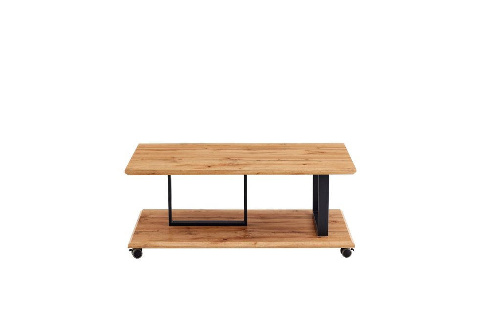 KLUBSKA MIZA, 110/45/60 cm črna, barve hrasta  - črna/barve hrasta, Moderno, kovina/umetna masa (110/45/60cm) - Ti'me