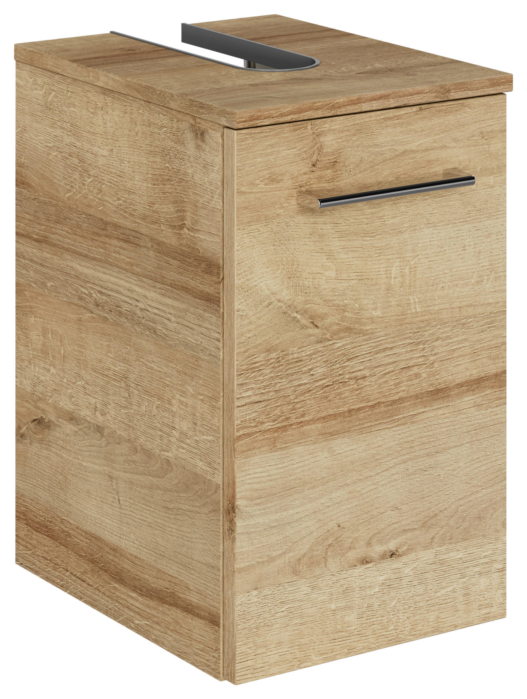 WASCHBECKENUNTERSCHRANK 30/49,8/38,3 cm  - Chromfarben/Eichefarben, KONVENTIONELL, Holzwerkstoff/Metall (30/49,8/38,3cm) - Sadena