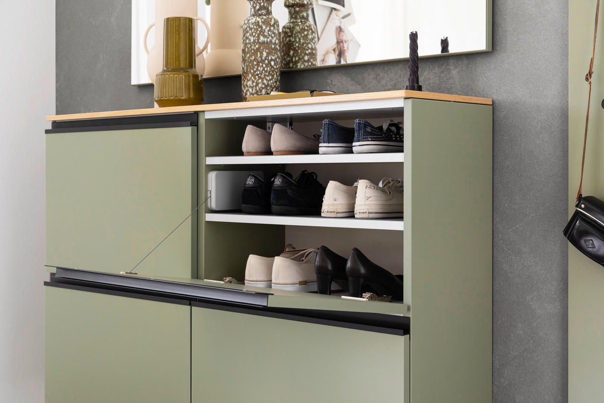 GARDEROBE 3-teilig  in 200/200/30 cm  - Eichefarben/Grün, Design, Holz/Holzwerkstoff (200/200/30cm) - Moderano