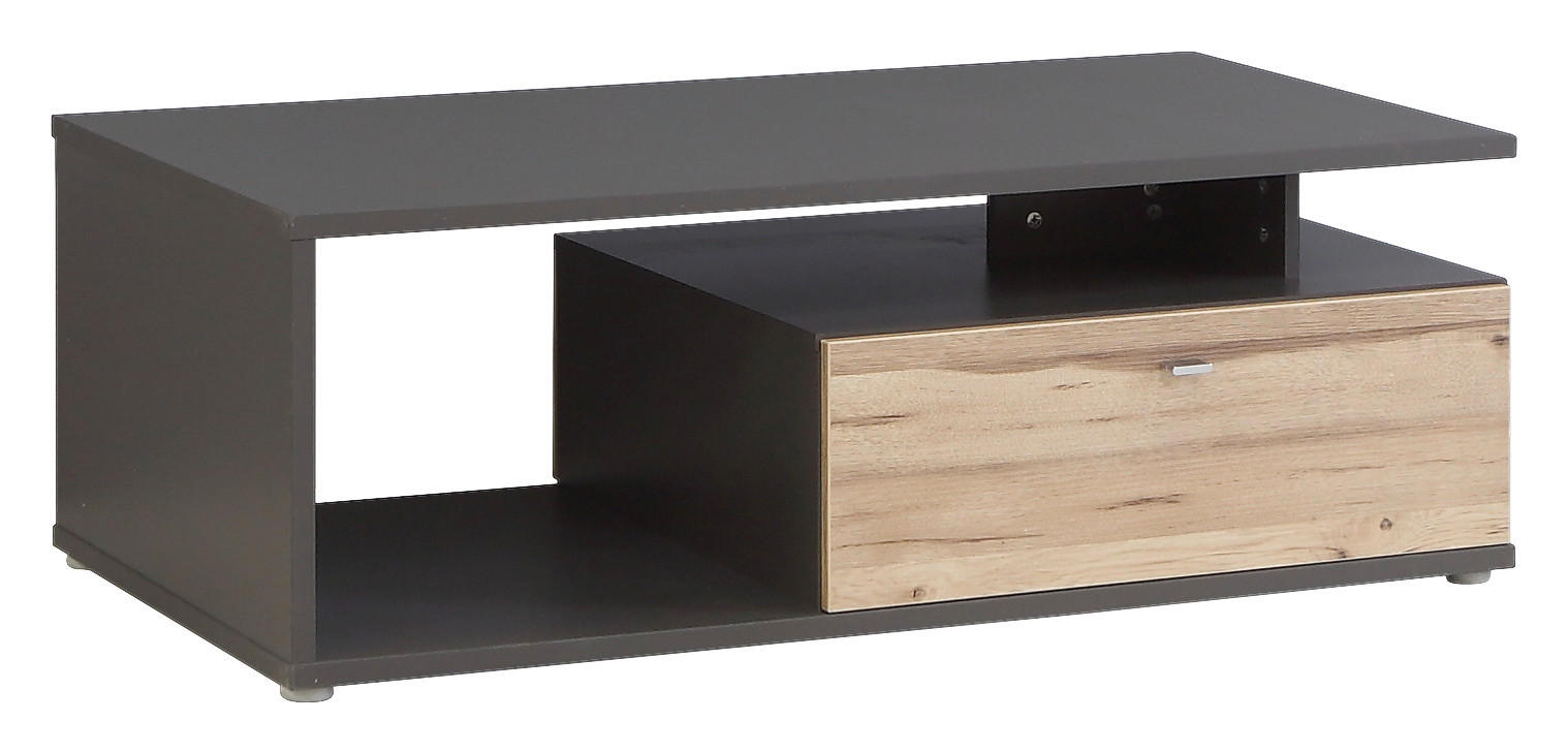 KONFERENČNÝ STOLÍK, farba duba, tmavosivá, kov, plast, kompozitné drevo, 120/59/40 cm - farba duba/hliníková, Konventionell, kov/kompozitné drevo (120/59/40cm) - MID.YOU