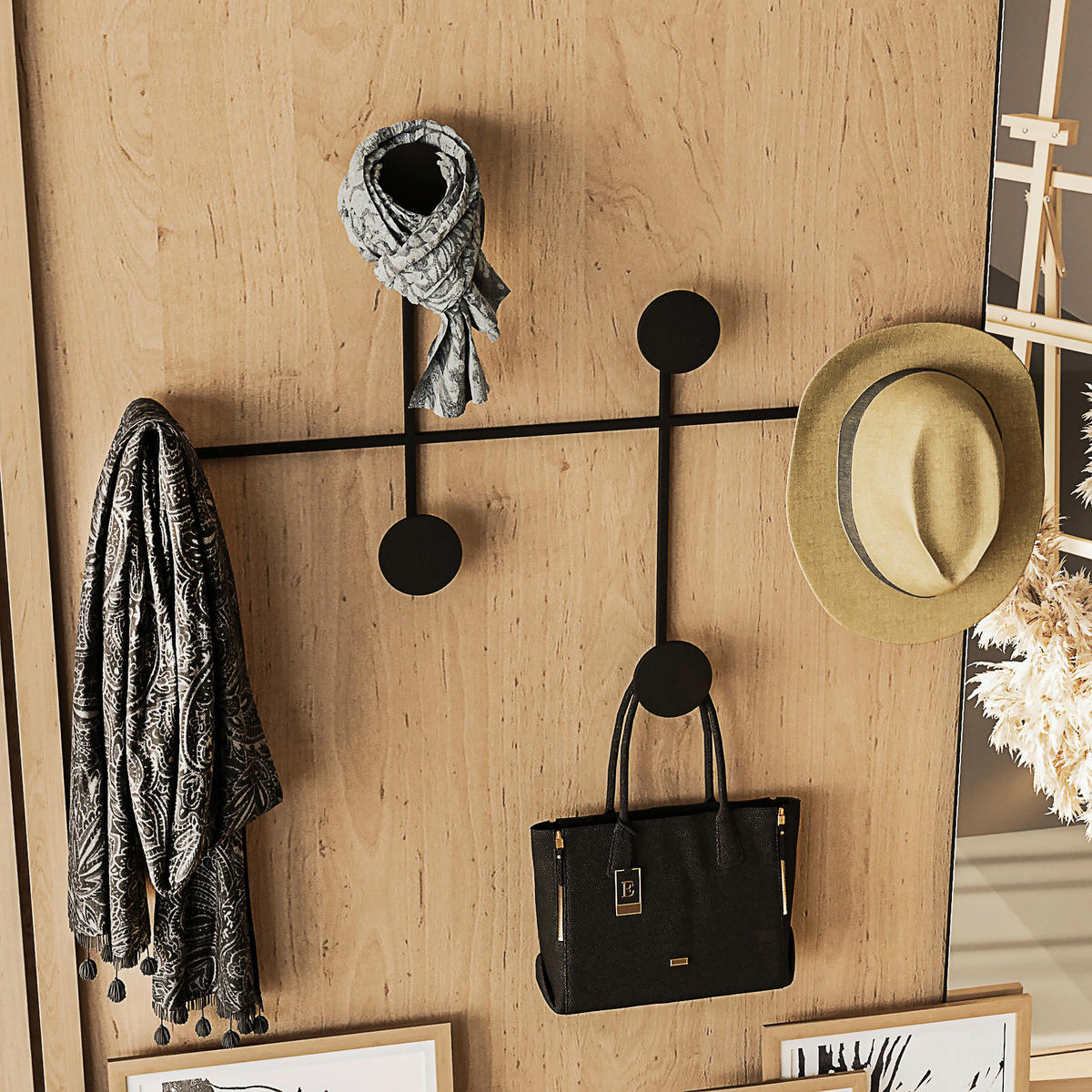 WANDGARDEROBE - Schwarz, Basics, Metall (80/60/10cm)
