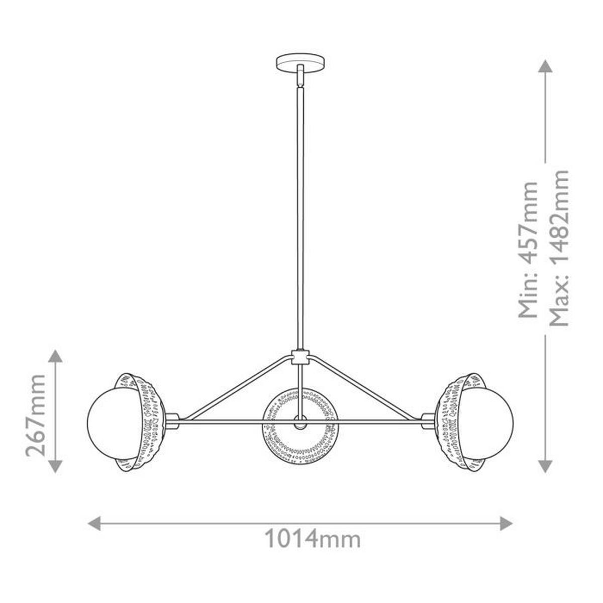 KRONLEUCHTER Alora Mood 101,4/26,7 cm  - Schwarz, KONVENTIONELL, Glas/Holz (101,4/26,7cm) - Elstead Lighting