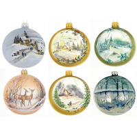 KARÁCSONYFAGÖMB - olívazöld/méz, Lifestyle, Üveg/fém (10cm) - X-Mas