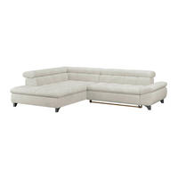 ECKSOFA Creme Chenille  - Chromfarben/Creme, KONVENTIONELL, Textil/Metall (234/312cm) - Livetastic