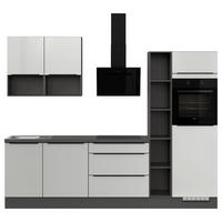 KÜCHENLEERBLOCK 280 cm   in Weiß Hochglanz  - Weiß Hochglanz/Dunkelgrau, Design, Holzwerkstoff/Metall (280cm) - Impuls