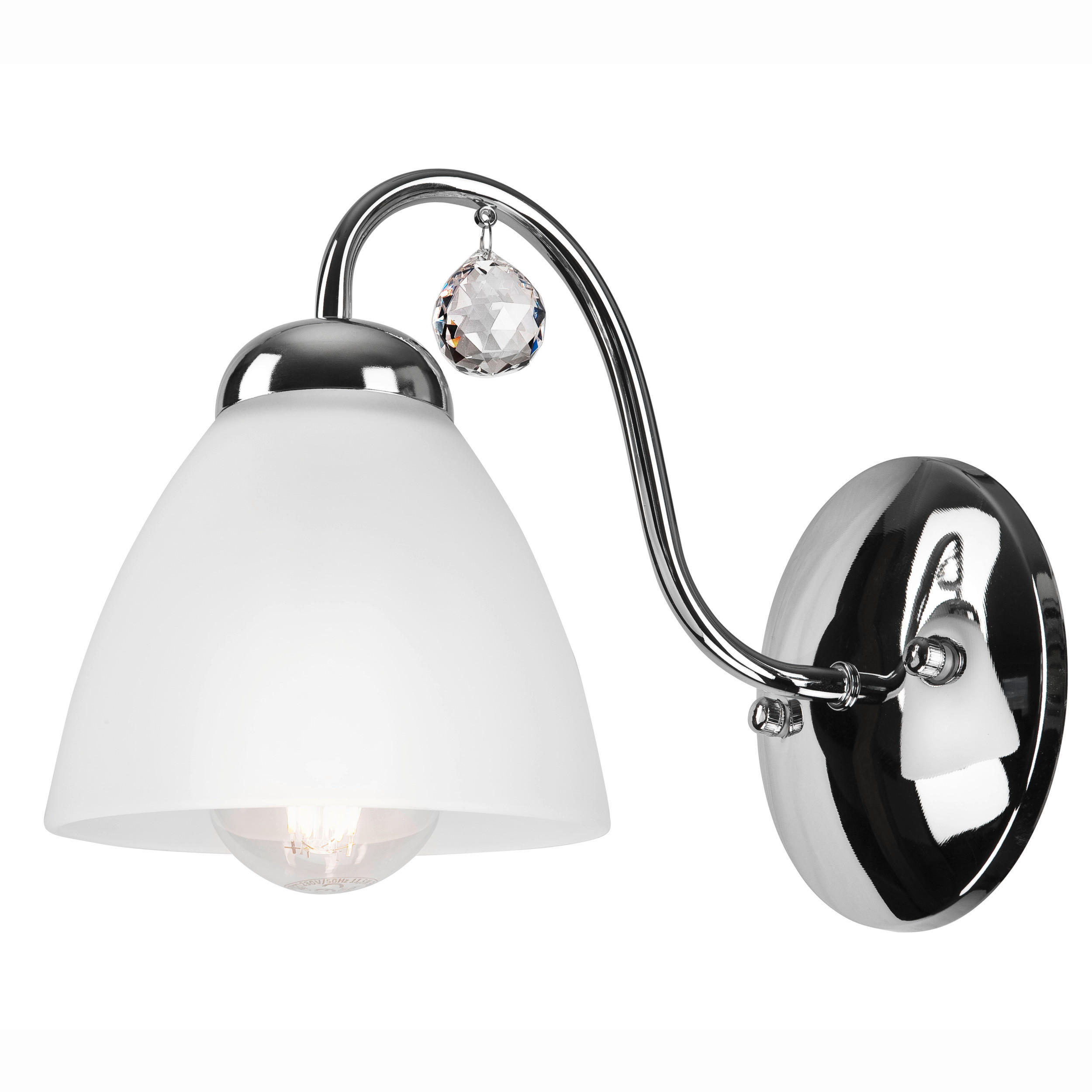 WANDLEUCHTE 20/14 cm   - Chromfarben, Design, Glas (20/14cm)