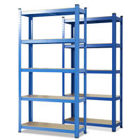 SCHWERLASTREGALSET Lakota  - Blau, Basics, Holzwerkstoff/Metall (120/200/60cm) - Floordirekt