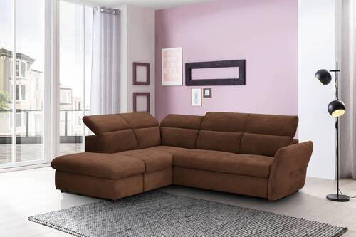 ECKSOFA in Mikrofaser Braun  224/254 cm  - Schwarz/Braun, Design, Kunststoff/Textil (224/254cm) - Stylife