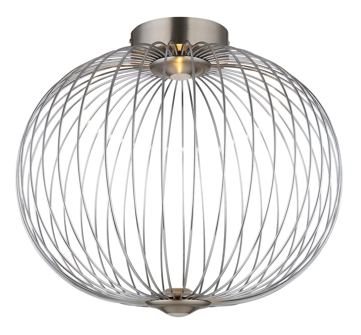 LED-DECKENLEUCHTE  50/45 cm    - Nickelfarben, Design, Metall (50/45cm)