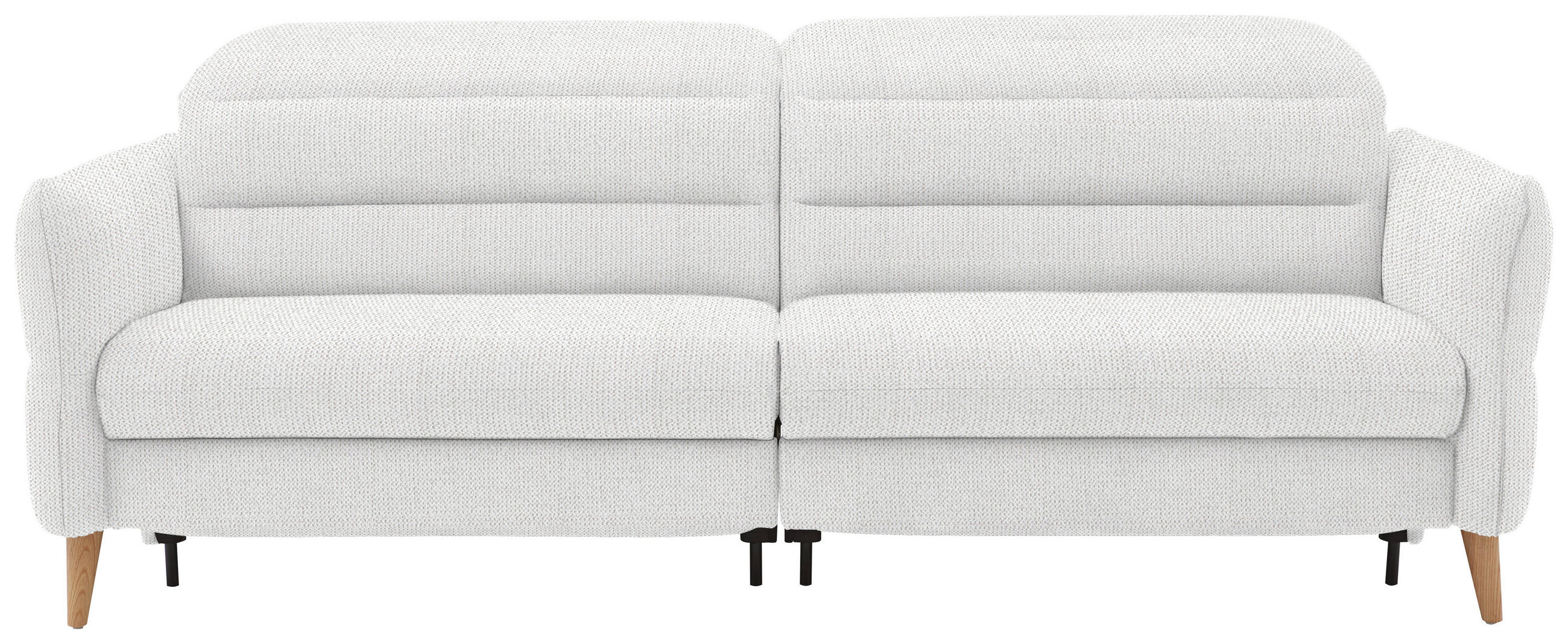 2-SITZER-SOFA in Webstoff Weiß  - Eiche Bianco/Weiß, Design, Holz/Textil (234-262/85-106/98-112cm) - Dieter Knoll