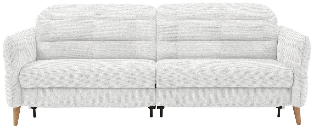 2-SITZER-SOFA in Webstoff Weiß  - Eiche Bianco/Weiß, Design, Holz/Textil (234-262/85-106/98-112cm) - Dieter Knoll