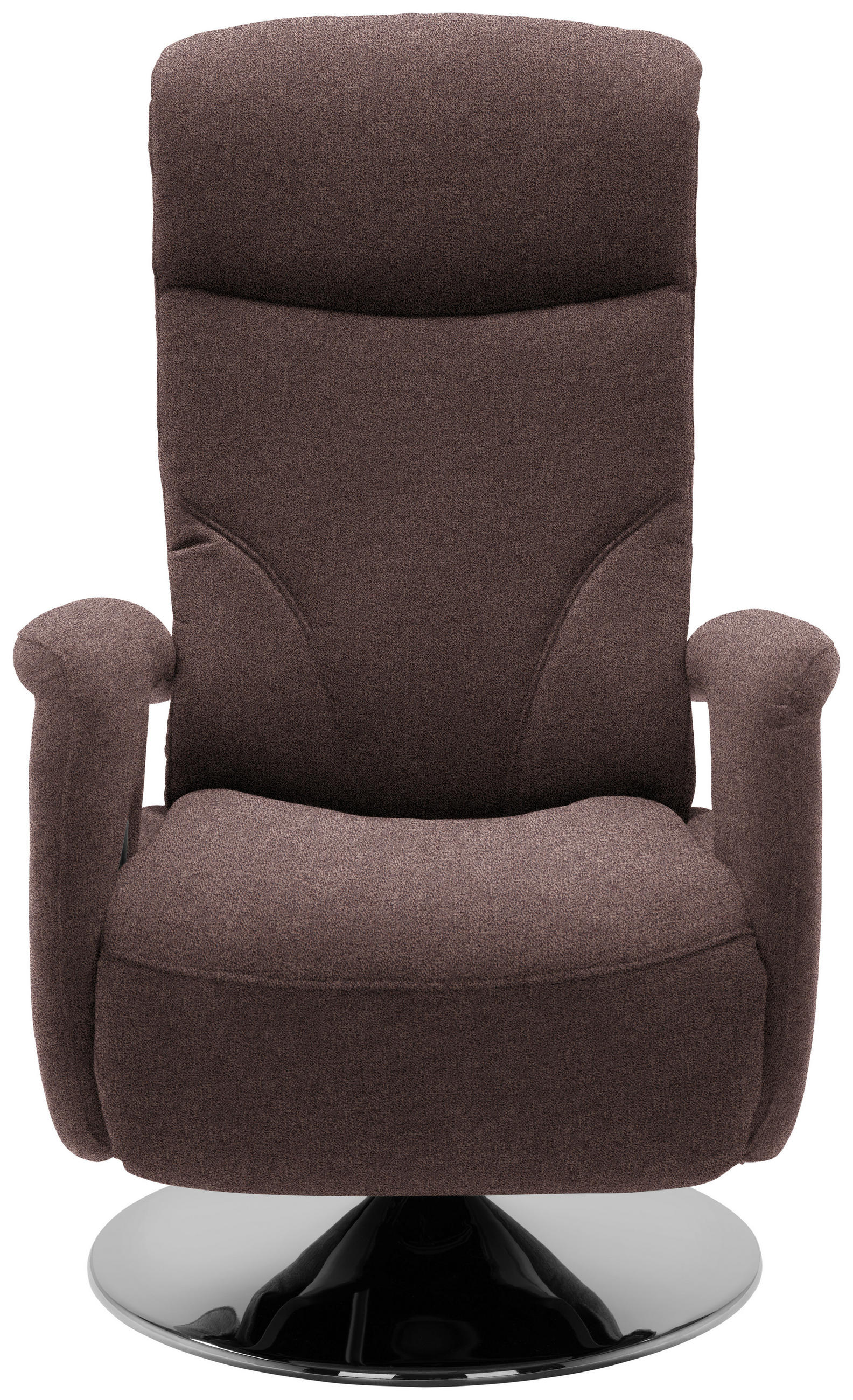 RELAXSESSEL Chenille, Mikrofaser Relaxfunktion, Kopfteilverstellung    - Chromfarben/Braun, Design, Textil/Metall (71/110/83cm) - Dieter Knoll