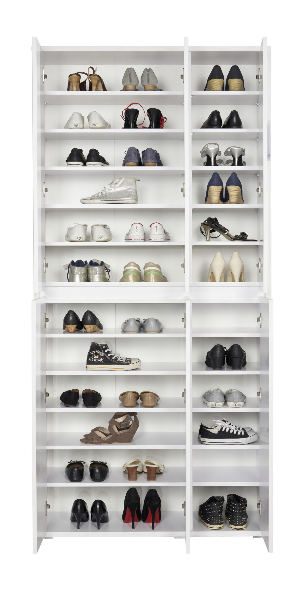 SCHUHSCHRANK Weiß  - Weiß, KONVENTIONELL, Holzwerkstoff (100/210/34cm) - Xora