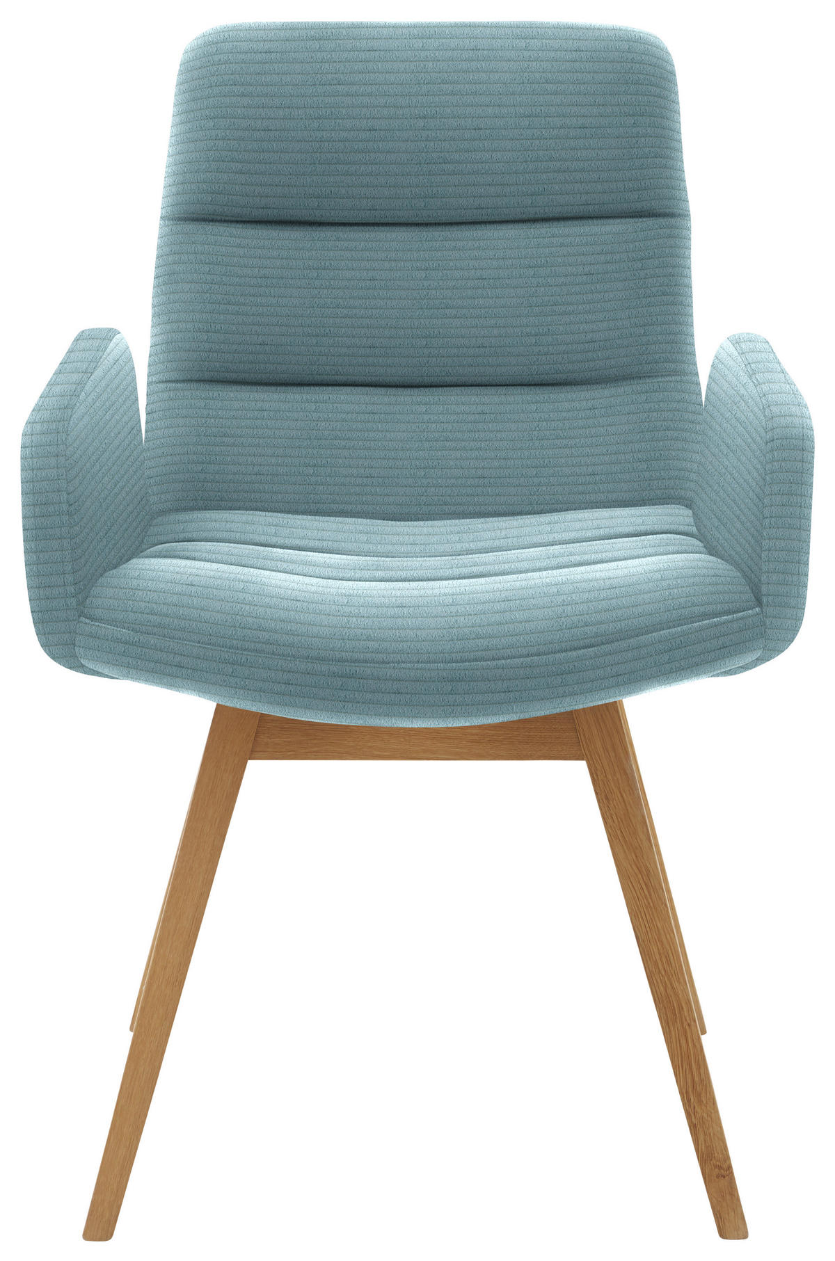 ARMLEHNSTUHL - Naturfarben/Hellblau, Design, Holz/Textil (61/88/66cm) - Dieter Knoll