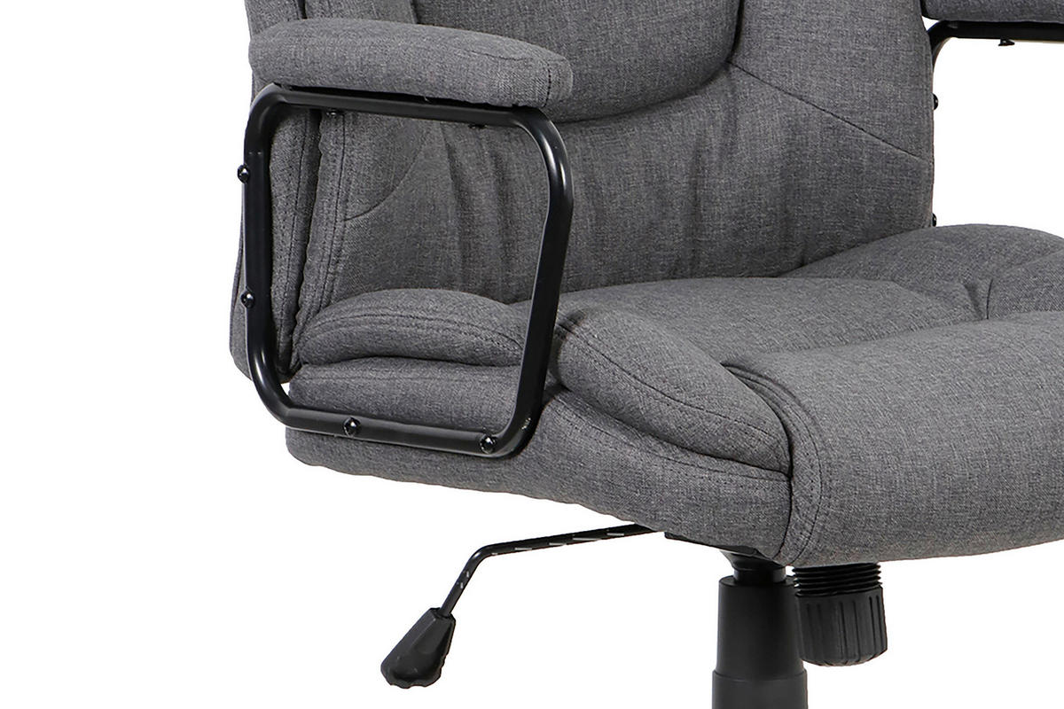 CHEFSESSEL Webstoff Grau, Schwarz Hochglanz  - Schwarz Hochglanz/Schwarz, MODERN, Textil/Metall (57/109/67cm) - MID.YOU