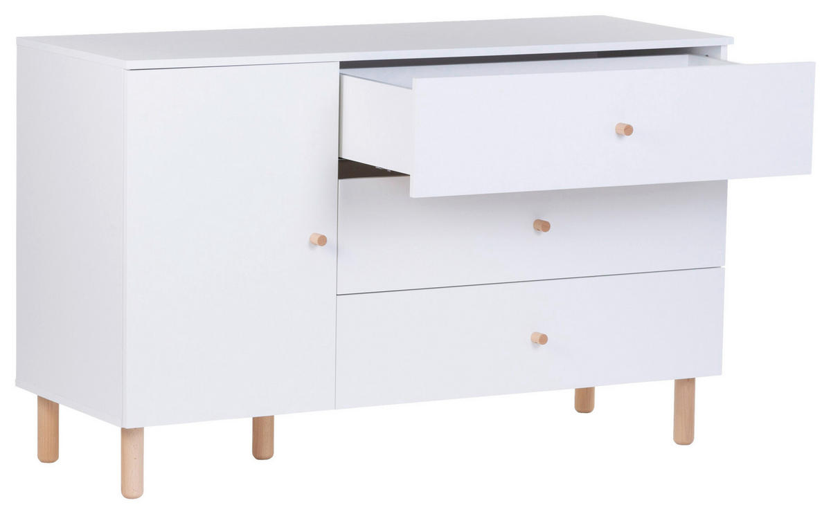 WICKELKOMMODE Wonder White 2023 Weiß  - Weiß/Naturfarben, Design, Holz/Holzwerkstoff (137/93/75cm) - Childhome