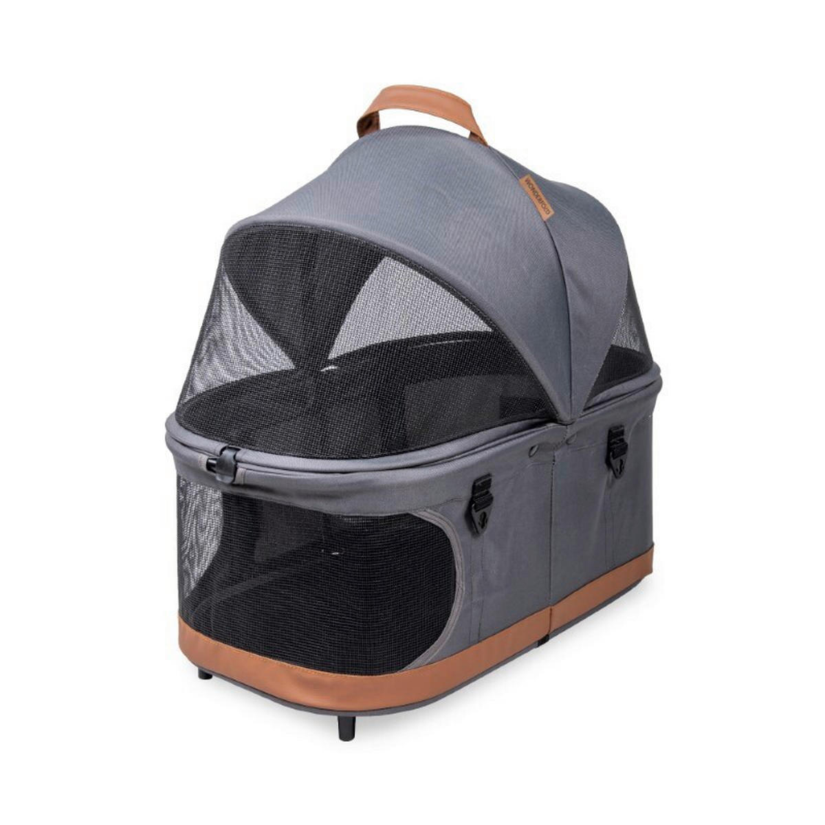 TIER-BUGGY P2 Pet Stroller  - Schwarz/Grau, Basics, Textil/Metall (68/44/100cm) - WONDERFOLD