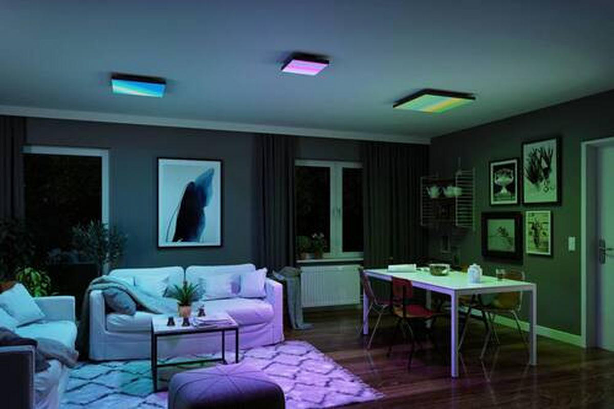 LED-PANEEL 29,5/29,5/6,4 cm  - Schwarz, Basics, Metall (29,5/29,5/6,4cm) - Paulmann