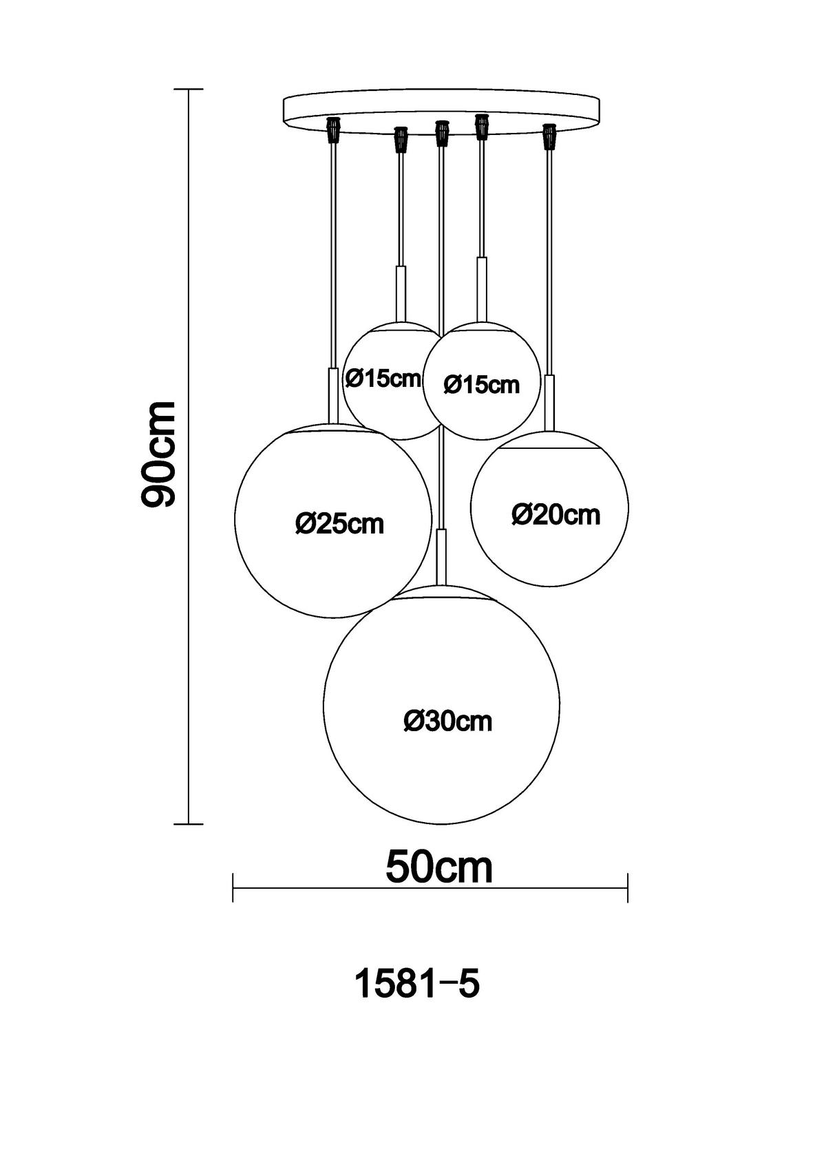 VISEČA SVETILKA        50/90 cm     60 W E27 - barve niklja/opal, Basics, kovina/steklo (50/90cm) - Globo