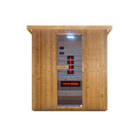 INFRAROTKABINE für 5-6 Personen Lahti  - KONVENTIONELL, Holz (198/181,5/202,2cm) - Sanotechnik