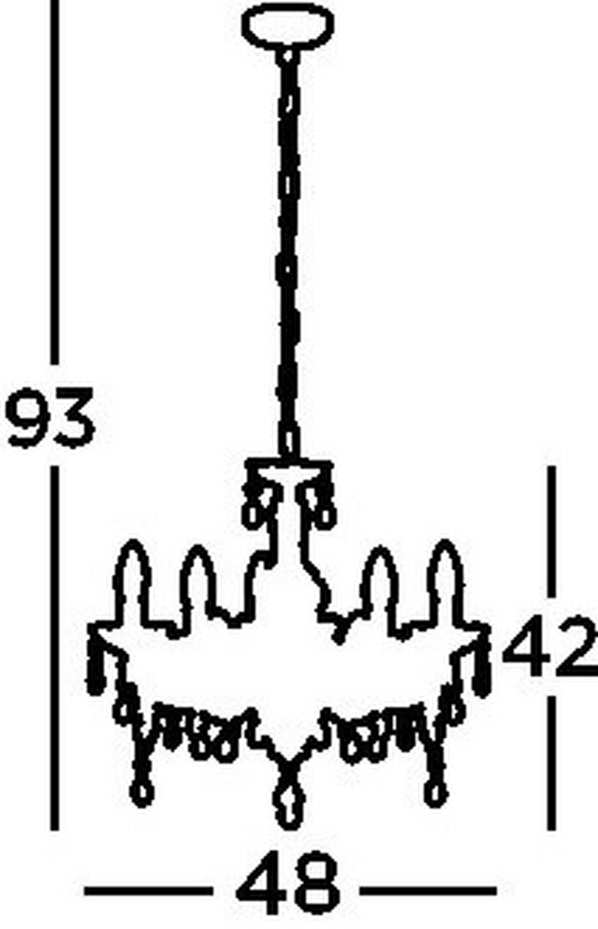 KRISTALNA VISEČA SVETILKA - barve kroma, Konvencionalno, kovina/umetna masa (48/120cm)