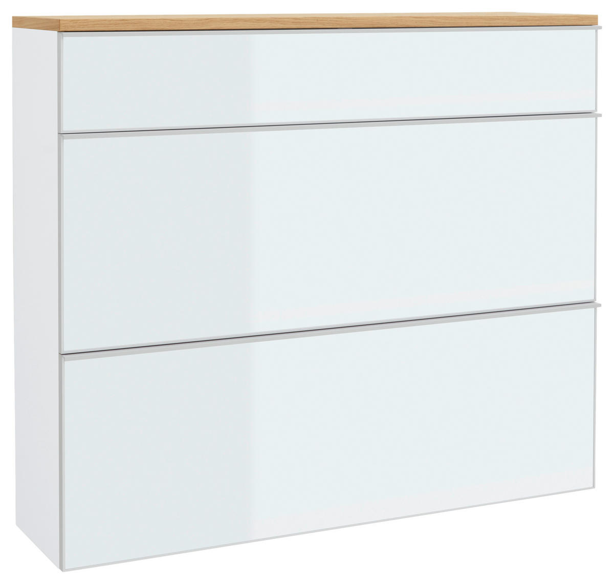 GARDEROBE 6-teilig  in 260/195/31 cm  - Weiss, Design, Glas/Holz (260/195/31cm)