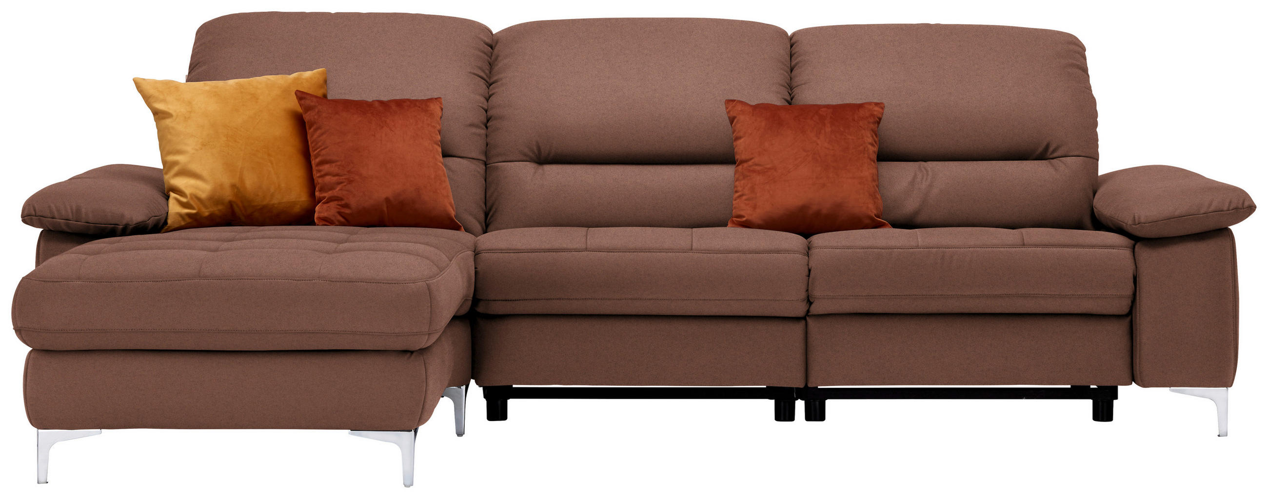 ECKSOFA in Mikrofaser Braun  - Braun, Design, Textil (184/280cm) - Pure Home Comfort