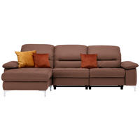 ECKSOFA in Mikrofaser Braun  - Braun, Design, Textil (184/280cm) - Pure Home Comfort