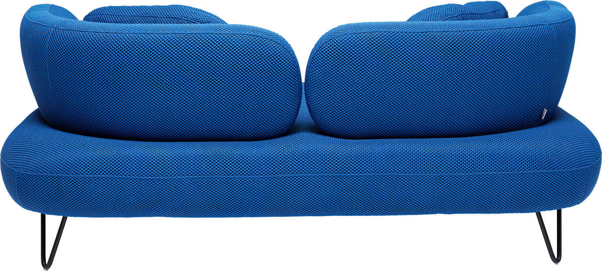2-SITZER-SOFA in Netz Blau  - Blau/Schwarz, Design, Textil/Metall (182/72/94cm) - Kare-Design