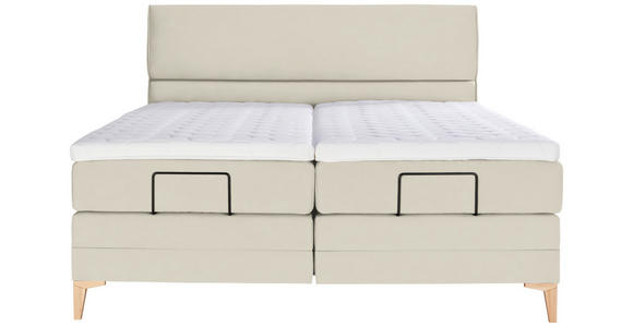 BOXSPRINGBETT 180/200 cm  in Hellgrau  - Eichefarben/Hellgrau, KONVENTIONELL, Holz/Textil (180/200cm) - Voleo