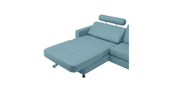 ECKSOFA in Webstoff Hellblau  - Schwarz/Hellblau, Design, Kunststoff/Textil (165/257cm) - Xora