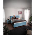 BOXSPRINGBETT 200/220 cm  in Pastellblau  - Pastellblau/Schwarz, KONVENTIONELL, Textil/Metall (200/220cm) - Esposa