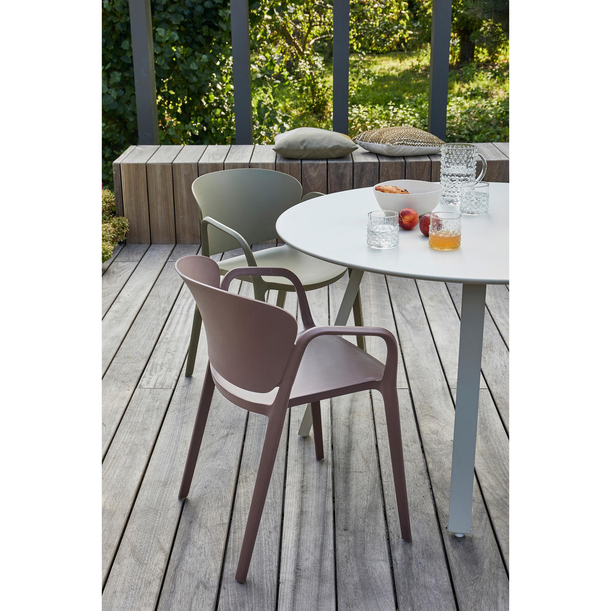 GARTENSTUHL-SET Kunststoff Grün  - Grün, MODERN, Kunststoff (57/75/56cm) - Livetastic