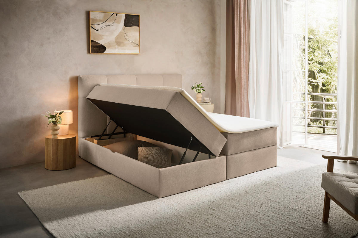BOXBETT 180/200 cm  in Taupe  - Taupe, KONVENTIONELL, Textil (180/200cm) - Boxxx