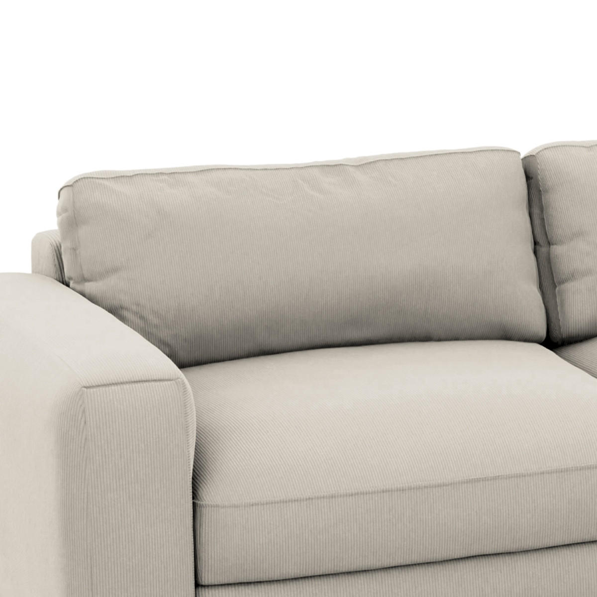 ECKSOFA in Cord Grau  - Schwarz/Grau, MODERN, Textil (303/84/176cm) - Trendmanufaktur