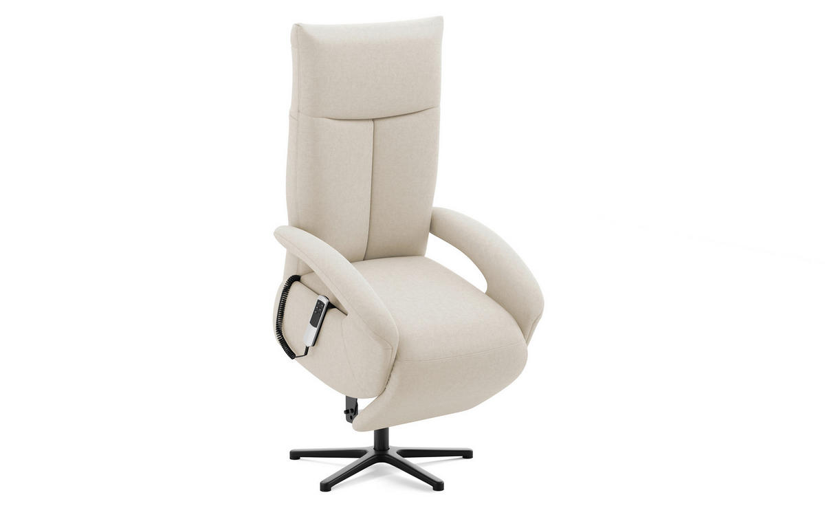 SESSEL in Flachgewebe Creme  - Creme/Schwarz, Modern, Textil/Metall (74/112/82cm) - Sit & More