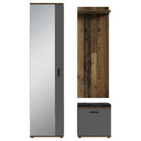 GARDEROBE  in 49/196/30 cm  - Alteiche/Anthrazit, Design, Holzwerkstoff (49/196/30cm) - MID.YOU