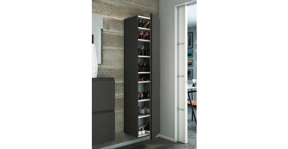 GARDEROBENSCHRANK 40/165/33 cm  - Anthrazit, Design, Holzwerkstoff (40/165/33cm) - Moderano