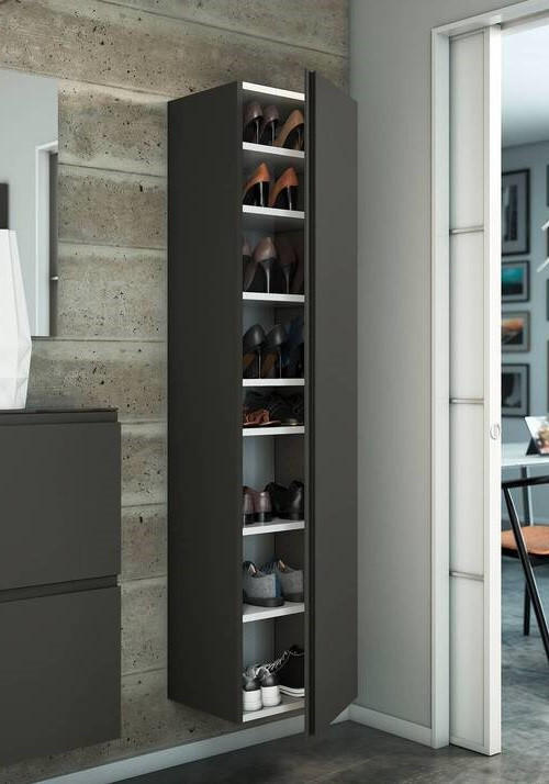 GARDEROBENSCHRANK 40/165/33 cm  - Anthrazit, Design, Holzwerkstoff (40/165/33cm) - Moderano