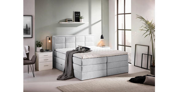BOXSPRINGBETT 180/200 cm in Greige - Greige/Schwarz, KONVENTIONELL, Kunststoff/Textil (180/200cm) - Carryhome