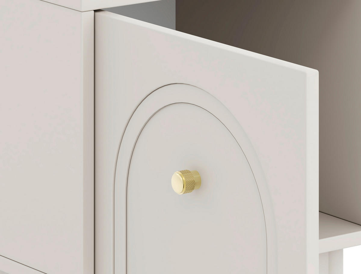 NACHTSCHRANK 41,5/53,5/39 cm  - Kaschmir/Goldfarben, LIFESTYLE, Holzwerkstoff/Metall (41,5/53,5/39cm) - MID.YOU