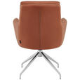 ARMLEHNSTUHL  in Edelstahl Mikrofaser  - Edelstahlfarben/Cognac, Design, Textil/Metall (62/89,5/65cm) - Novel