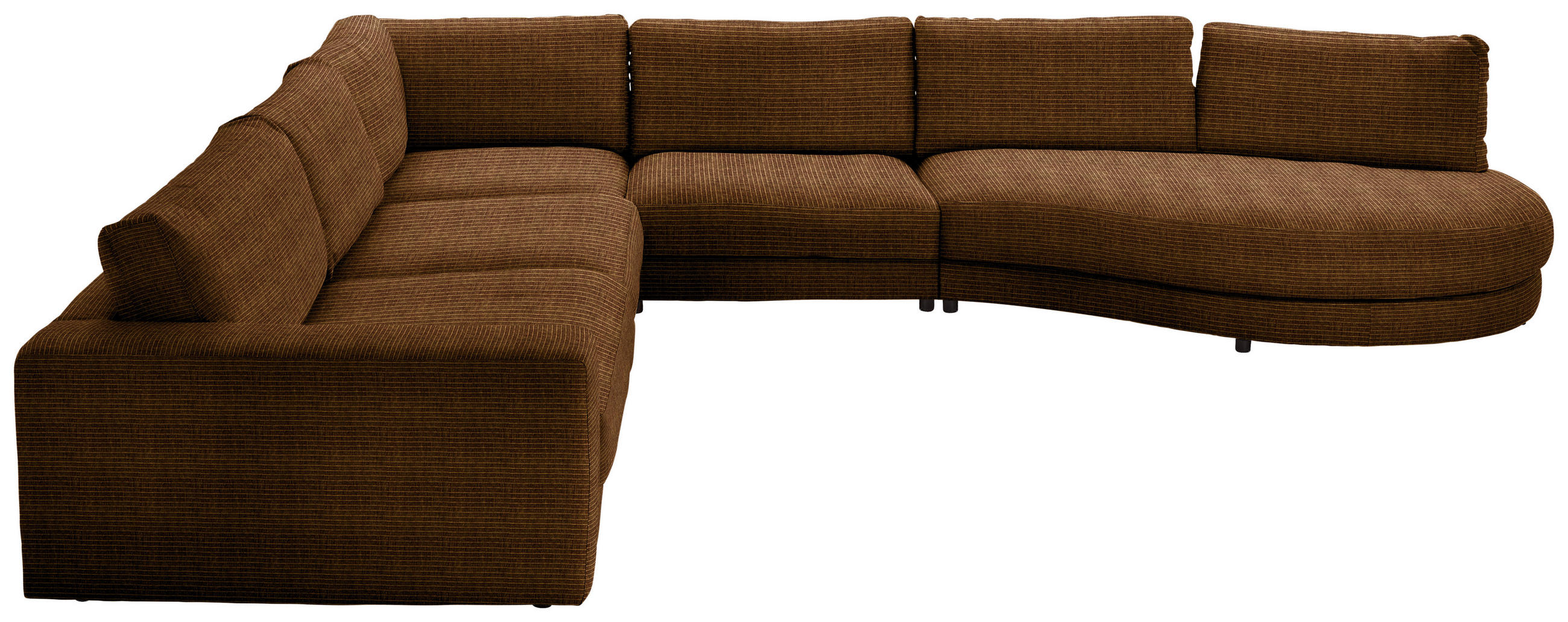 ECKSOFA in Chenille, Cord Messingfarben  365/425 cm  - Messingfarben/Schwarz, Design, Kunststoff/Textil (365/425cm) - Lomoco