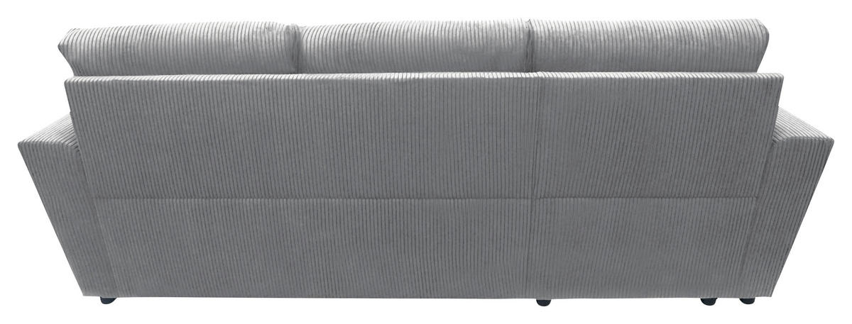ECKSOFA in Cord Hellgrau  155/231 cm  - Hellgrau/Schwarz, Design, Kunststoff/Textil (155/231cm) - MID.YOU