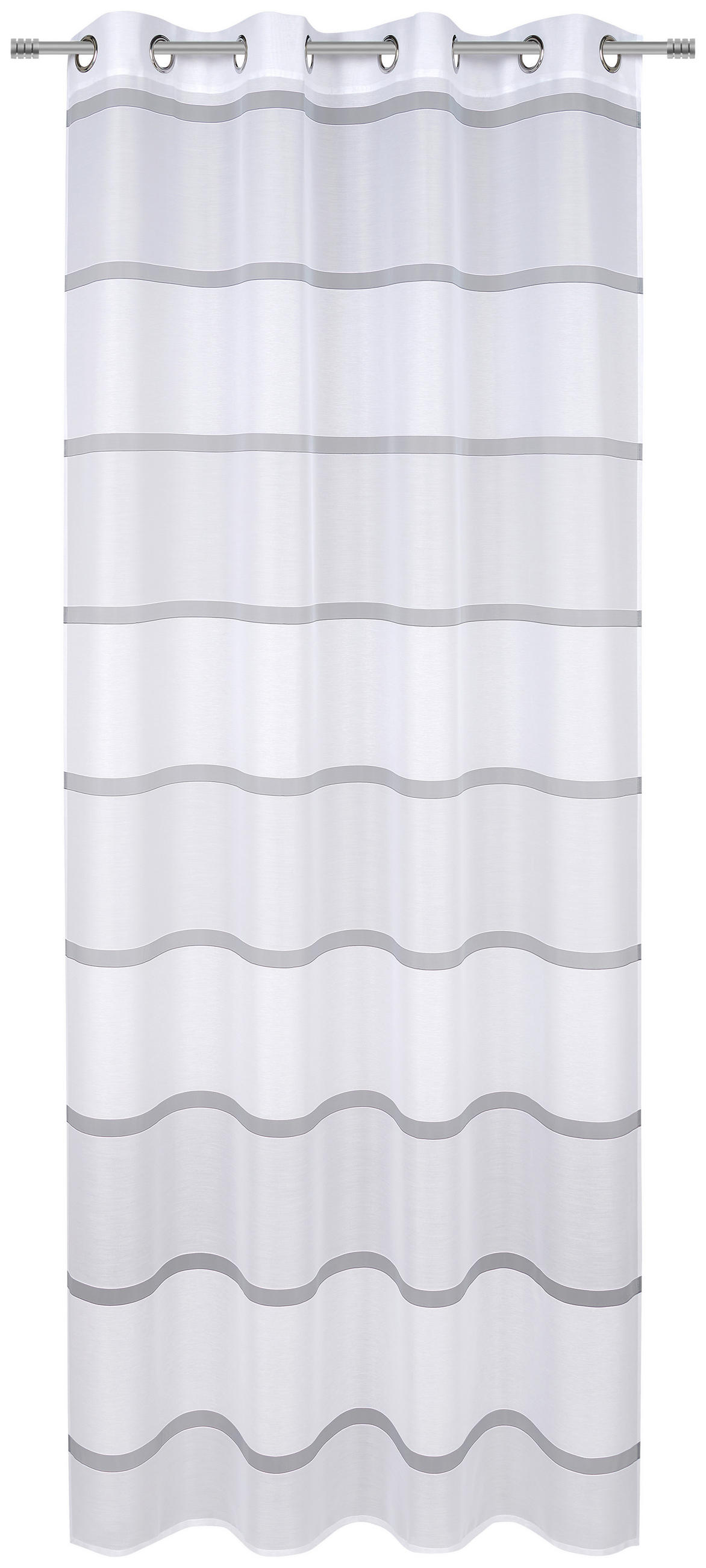 ZÁVES S OČKAMI, polopriehľadné, 140/245 cm - biela, Design, textil (140/245cm) - Esposa