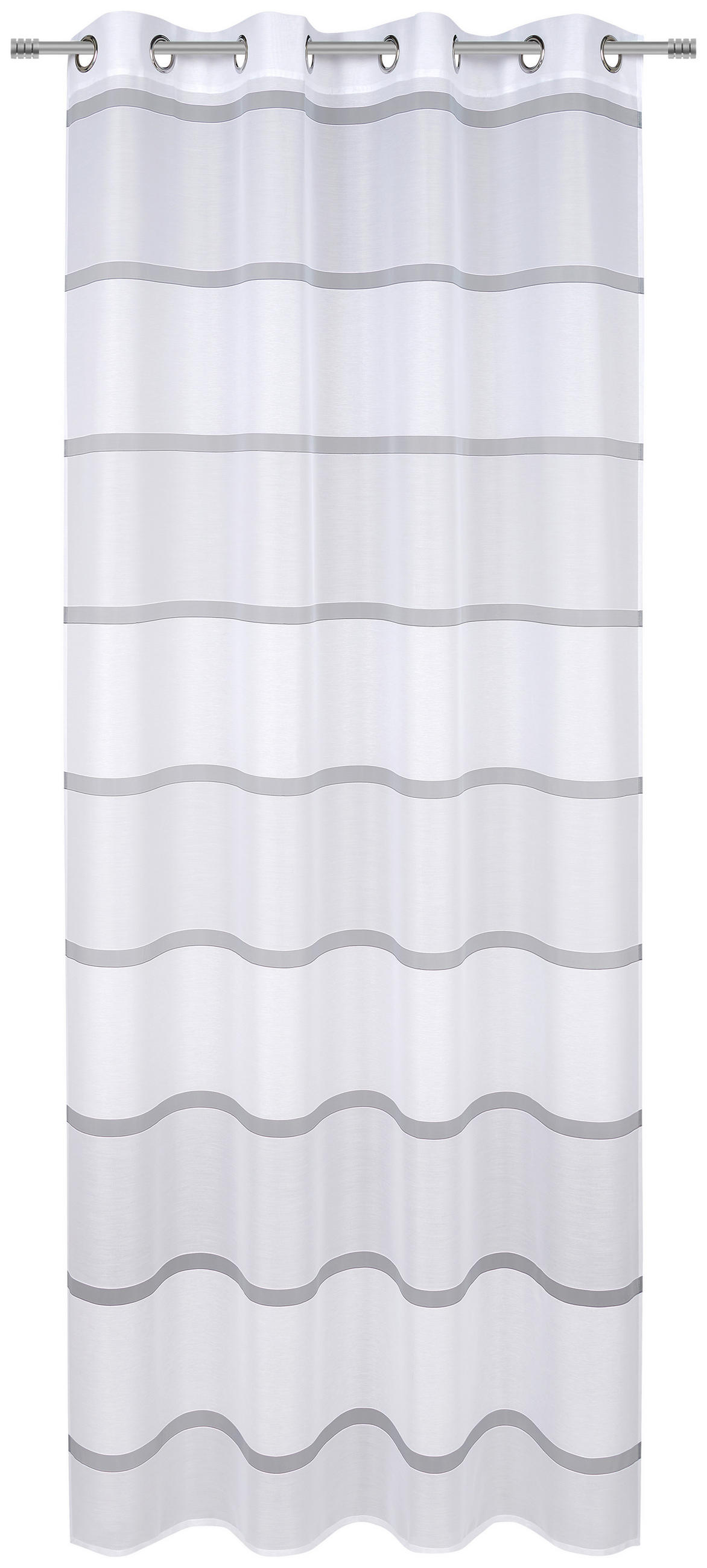 ZÁVĚS S OČKY, poloprůhledné, 140/245 cm - bílá, Design, textil (140/245cm) - Esposa